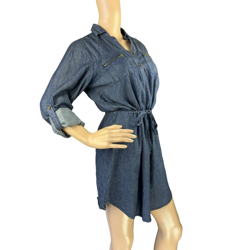 New Look Denim Chambray Shirt Dress Size M